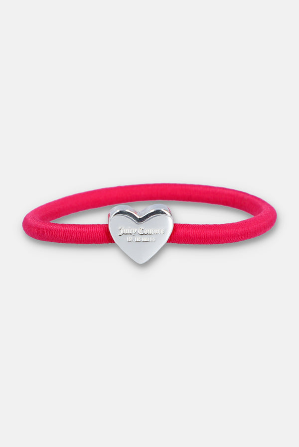 Displays the Red 'Juicy' branded Juicy Heart hair band set 