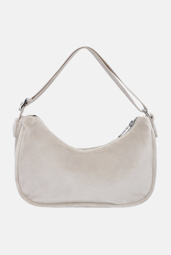STRING SHOULDER BAG WITH METAL PLAQUE