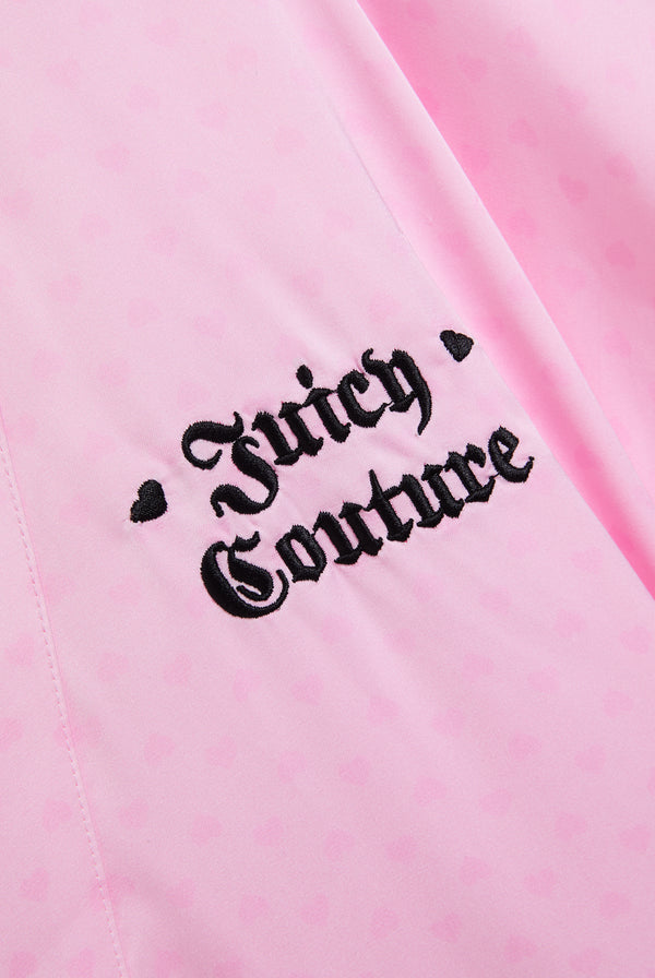 Displays the Cherry Blossom 'Juicy' branded heart lace trim robe featuring the Juicy couture branding 