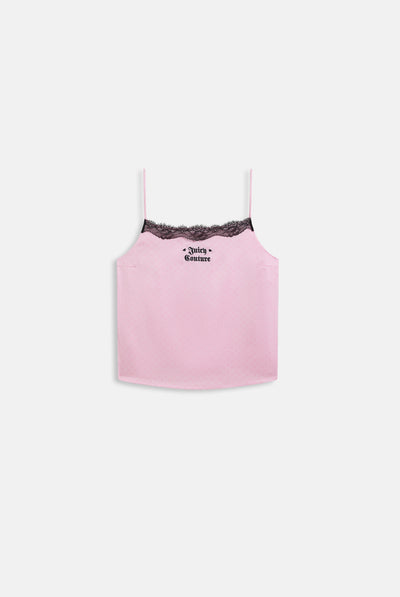 CHERRY BLOSSOM HEART LACE SATIN PYJAMA SET