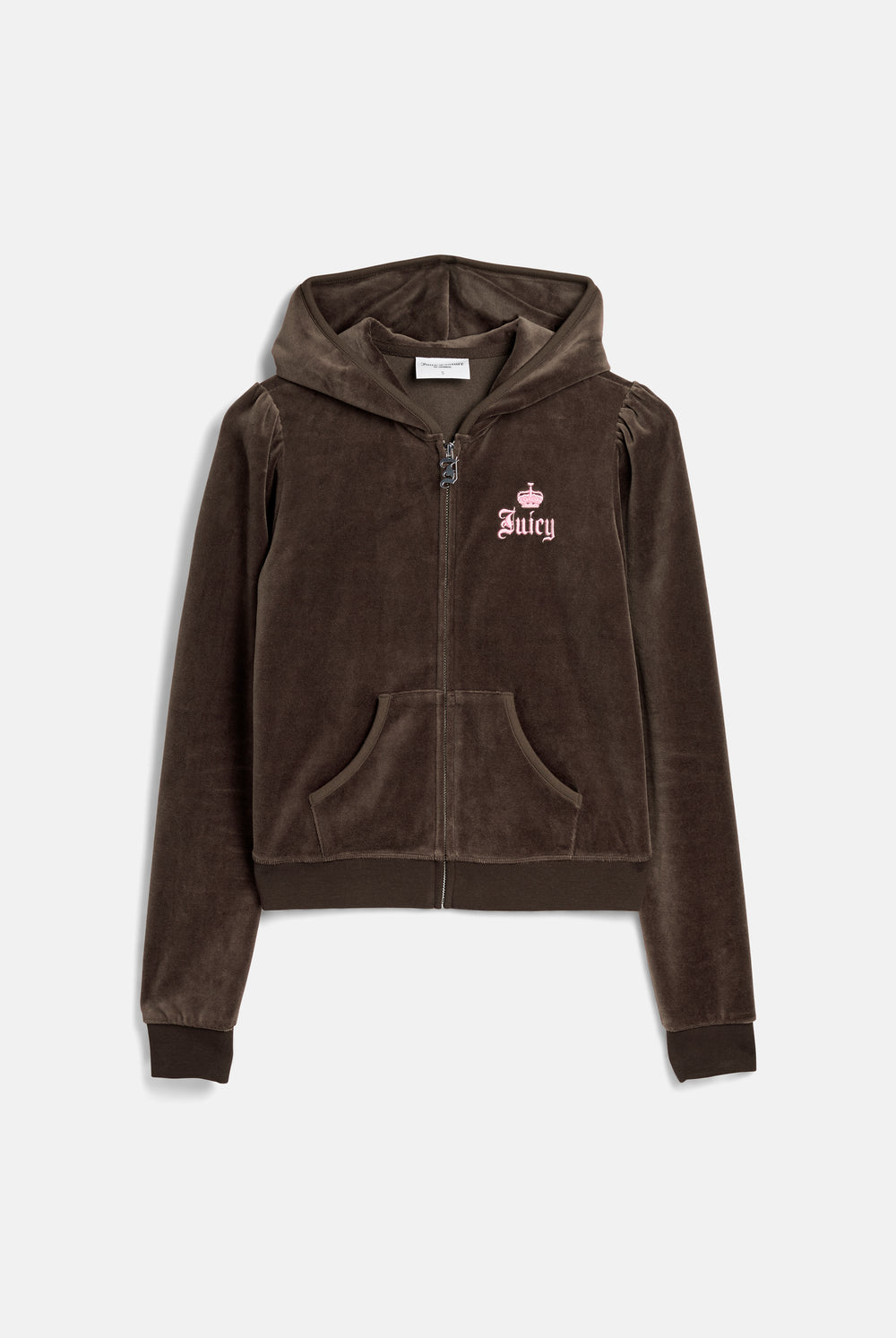 Displays the Java 'Juicy' branding Live For Juicy Puff Sleeve Hoodie