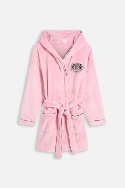 Juicy Pink Plush Crest Robe