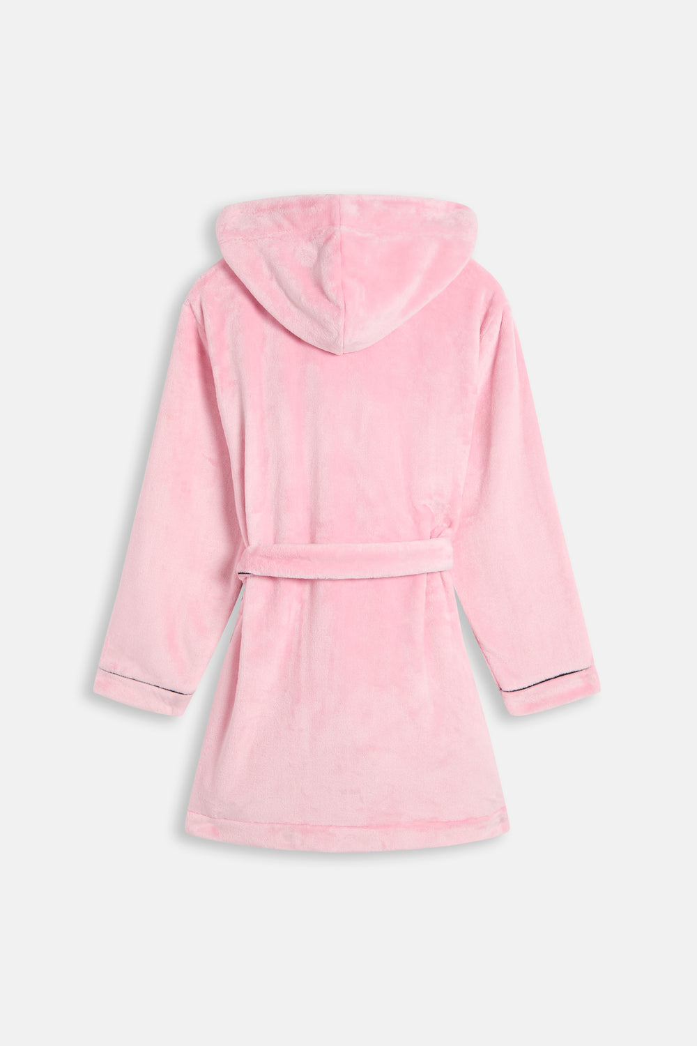 Displays the Juicy Pink 'Juicy' branded Plush Crest Robe