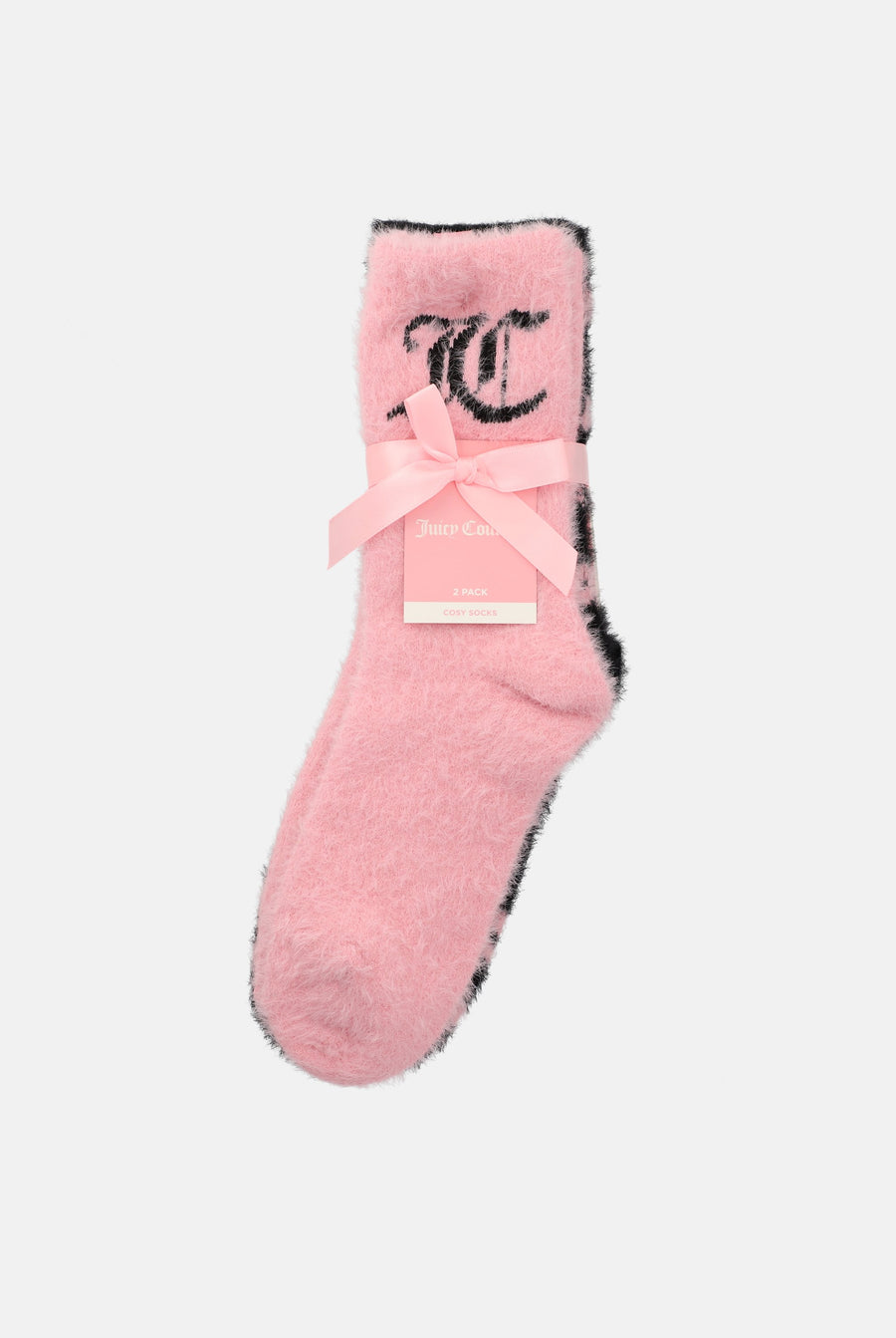 2 Pack Leopard Feather Jacquard Cosy Socks