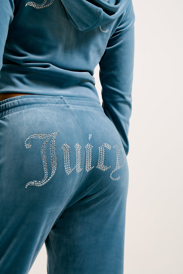BLUESTONE VELOUR DIAMANTÉ TRACKSUIT BOTTOM