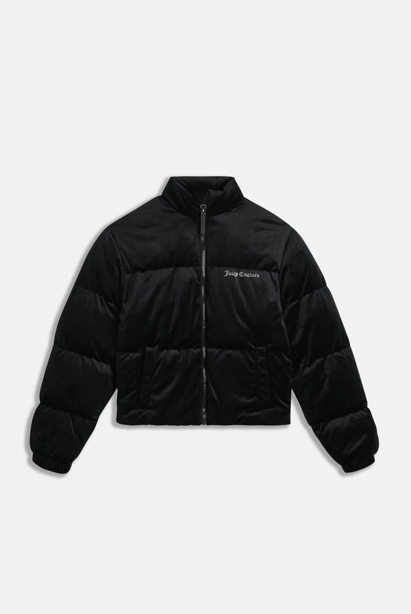 BLACK JUICY VELOUR PUFFA JACKET