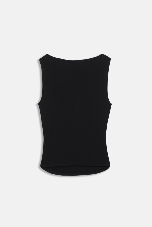 BLACK MODAL DIAMANTÉ BOATNECK TOP
