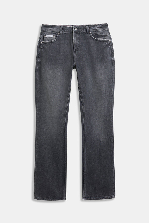 WASHED BLACK DIAMANTÉ BOOTCUT JEANS