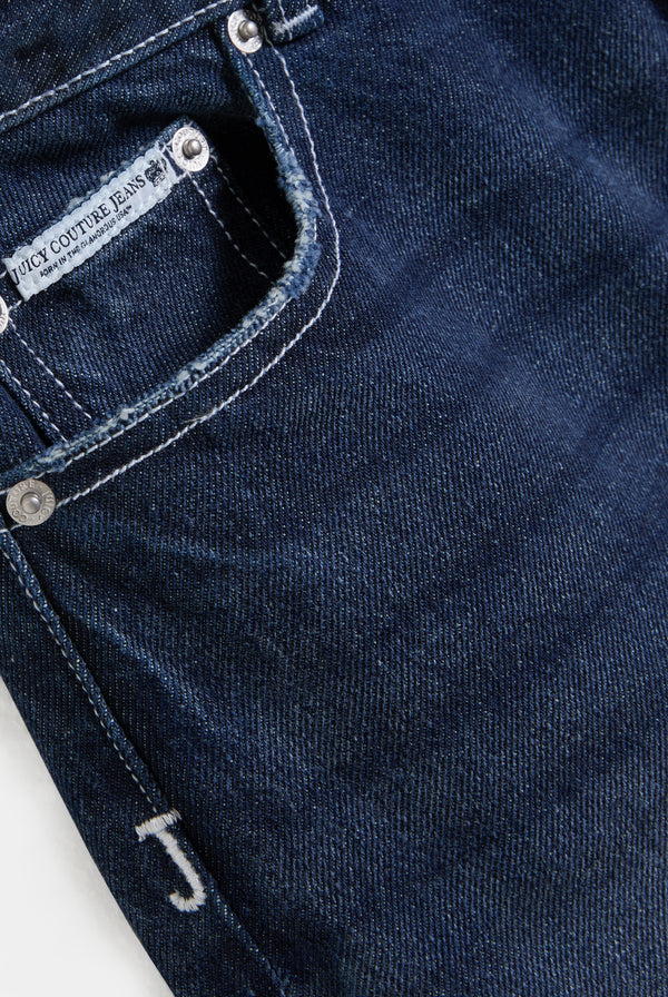 MID WASH BOOTCUT DIAMANTÉ JEANS