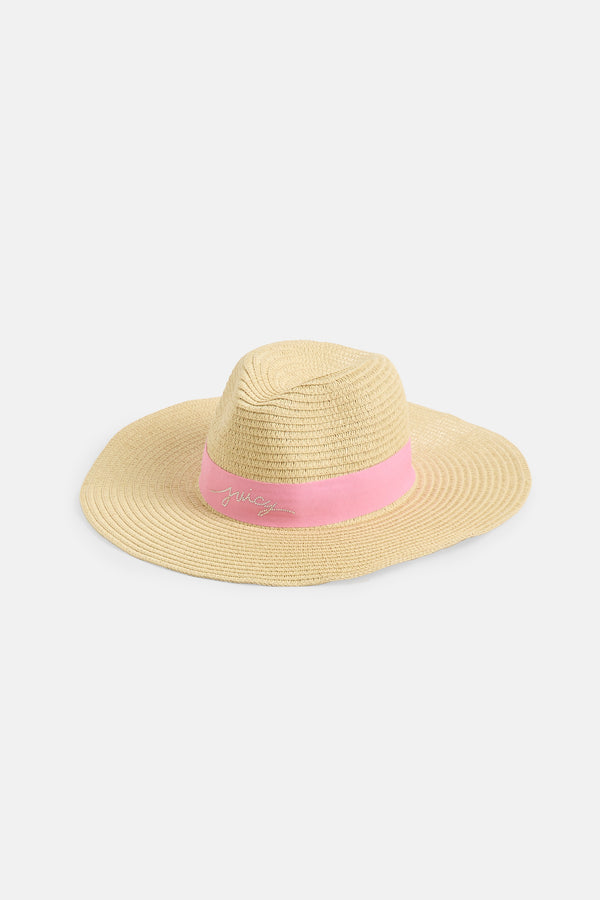 Displays the Natural Straw 'Juicy' branded cowboy hat 