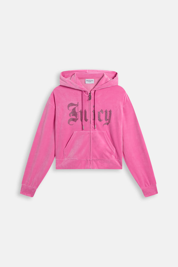 Wild Orchid Old Gothic Oversized Cropped Hoodie