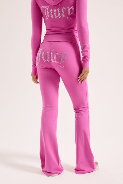 SUPER PINK DIAMANTÉ LUXURY JERSEY LOW RISE PANT
