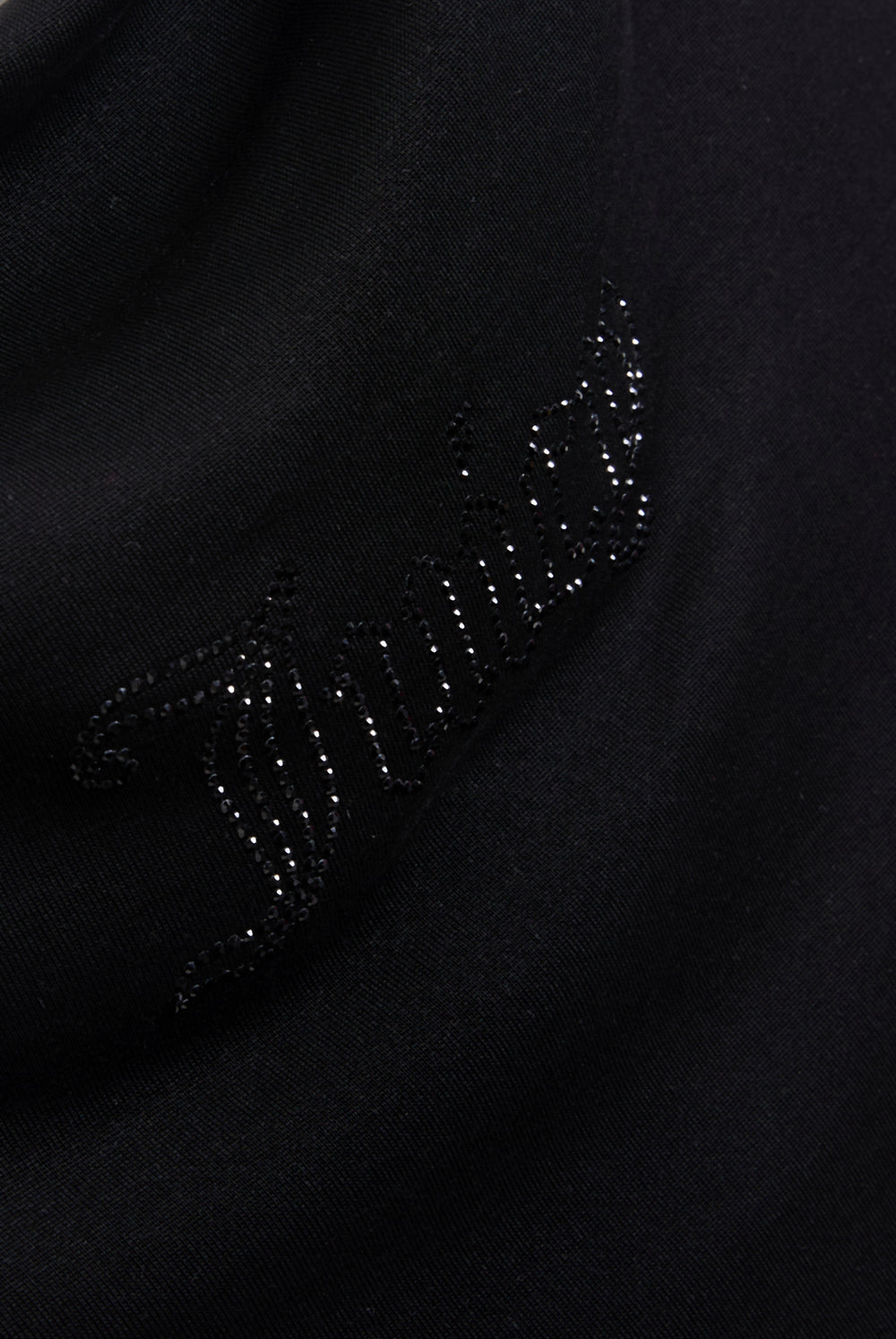 BLACK OUTLINE DIAMANTÉ DRAPE TOP