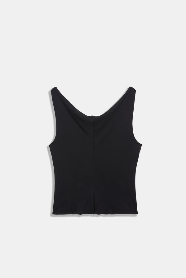 BLACK OUTLINE DIAMANTÉ DRAPE TOP
