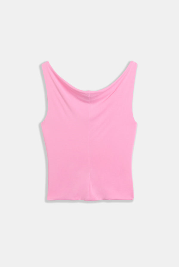 COTTON CANDY OUTLINE DIAMANTÉ DRAPE TOP