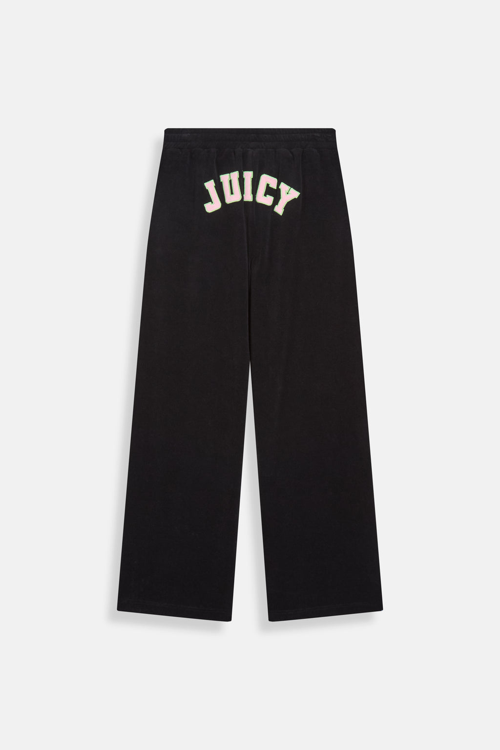 BLACK WIDE LEG COLLEGIATE TOWELLING PANTS