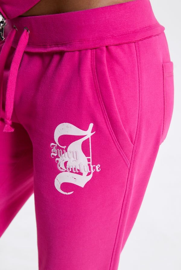 Nostalgia Pink Relaxed Fit Flare Fleece Trackpant