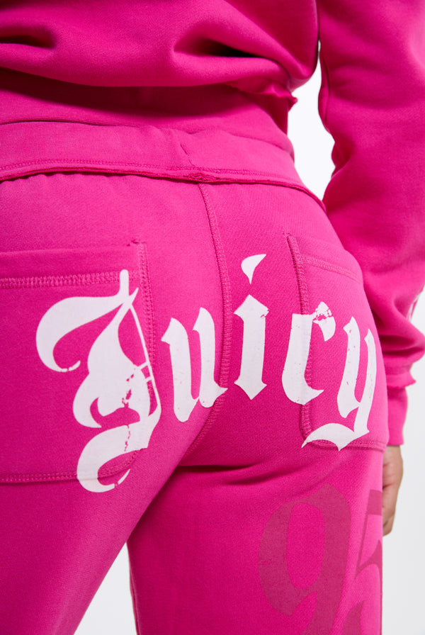 Nostalgia Pink Relaxed Fit Flare Fleece Trackpant
