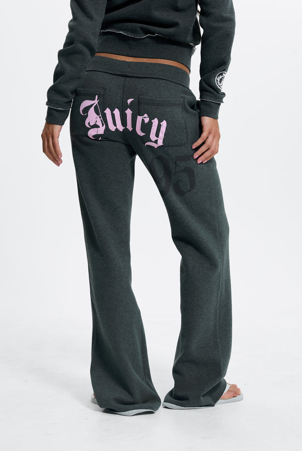 Charcoal Marl Relaxed Fit Flare Fleece Trackpant