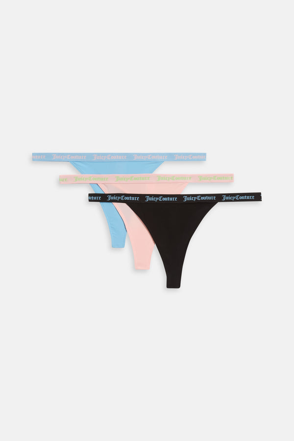 3 MULTI PACK RIBBED MICROFIBRE THONGS