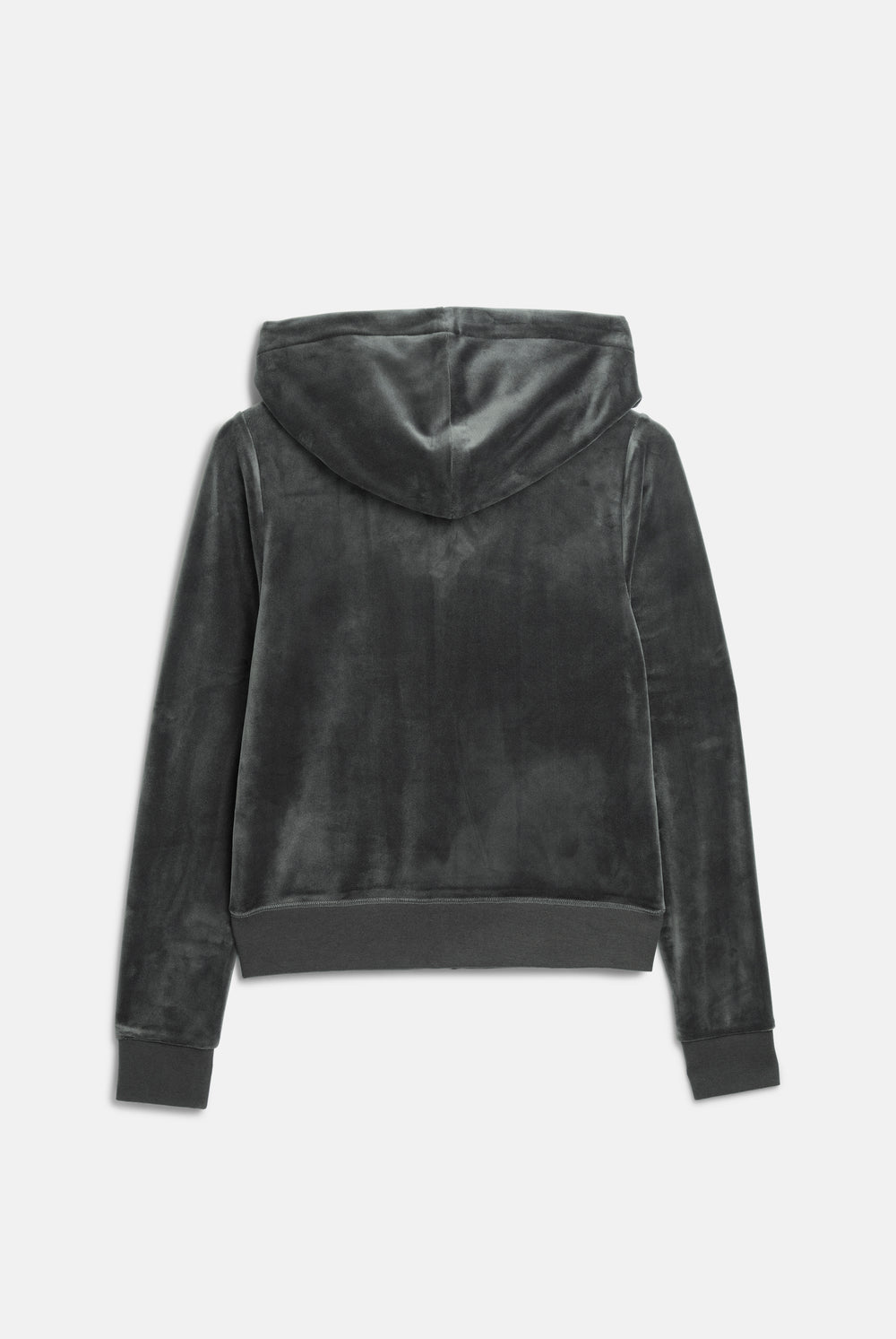 Displays the Raven / Gunmetal 'Juicy' branded Classic Velour Robertson Hoodie