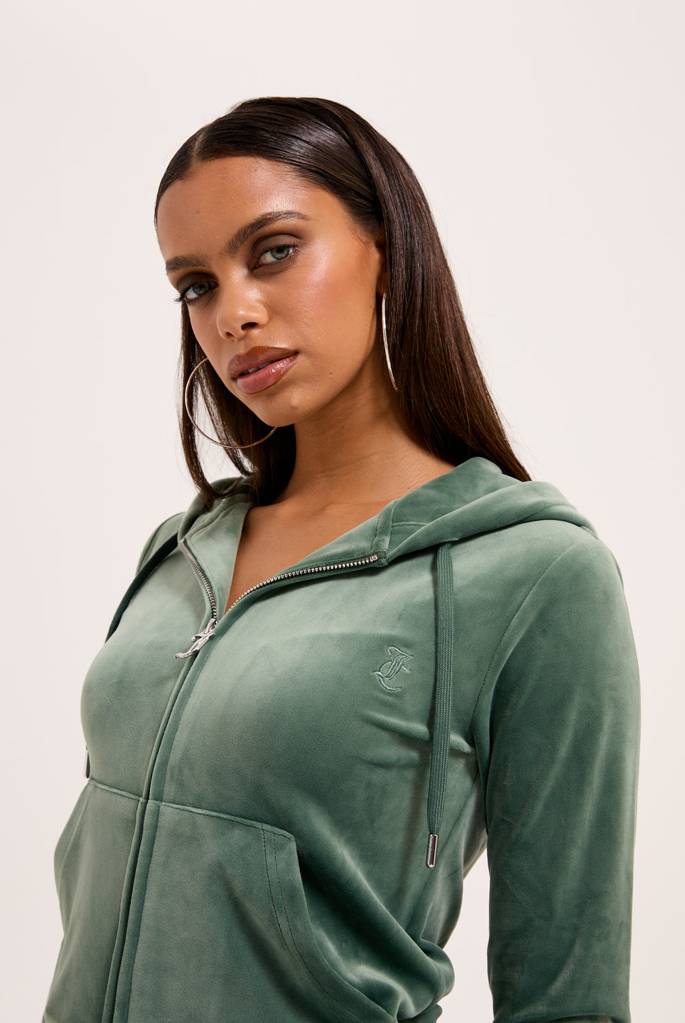 DUCK GREEN CLASSIC VELOUR ROBERTSON HOODIE