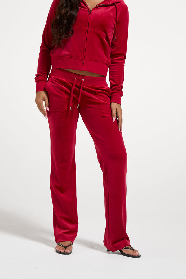 ASTOR RED CLASSIC VELOUR DEL RAY POCKETED BOTTOMS
