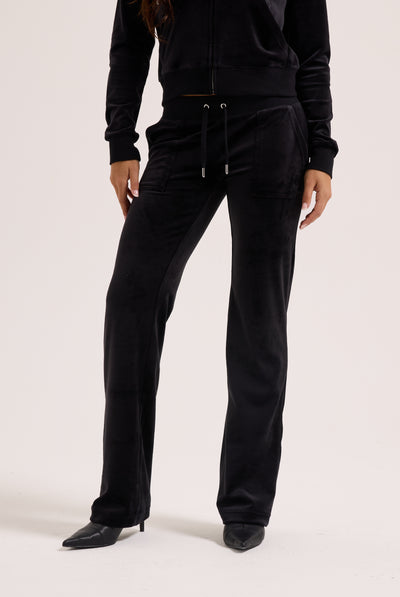 BLACK CLASSIC VELOUR DEL RAY POCKETED BOTTOMS