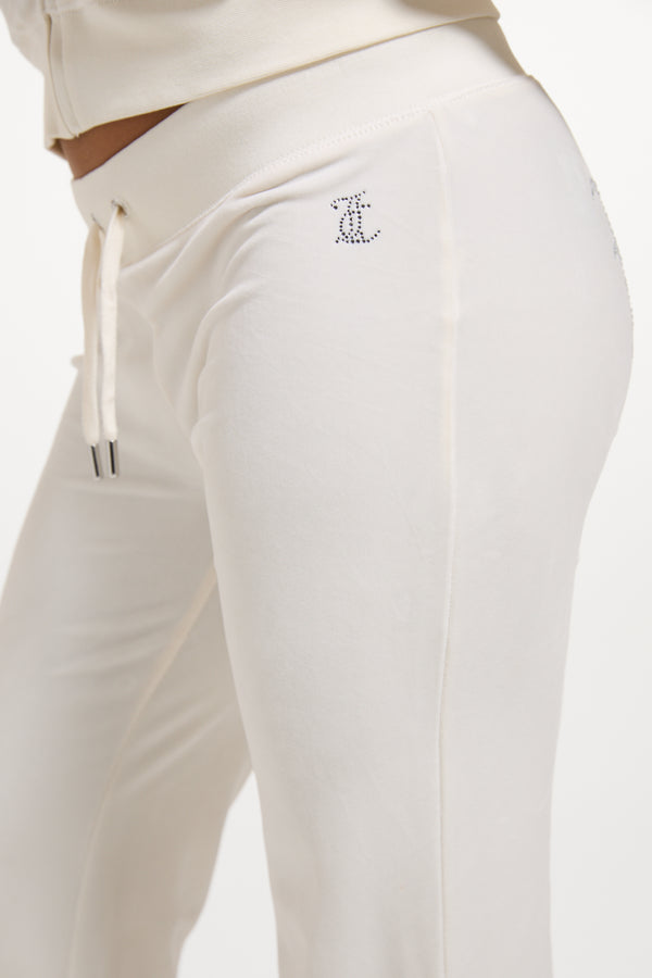 BRIDAL CLASSIC VELOUR  LOW RISE TRACK PANTS