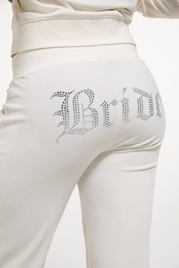 BRIDAL CLASSIC VELOUR  LOW RISE TRACK PANTS