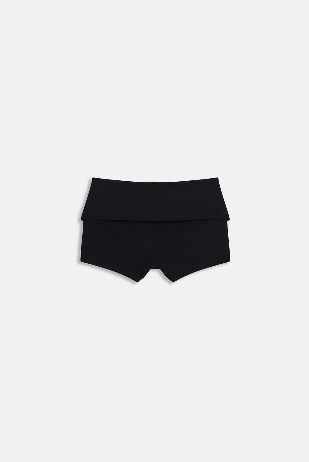 Displays the Black 'Juicy' Branded Luxury Jersey Roll down Diamanté shorts 