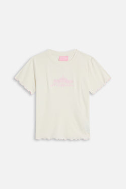 Displays the Marshmallow 'Juicy' branded Rose Rib Pyjama Set