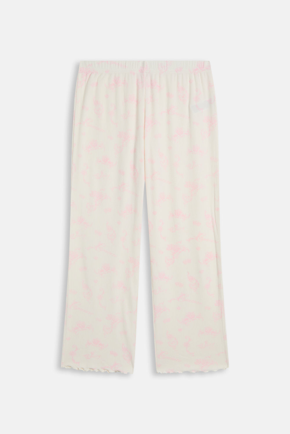 Displays the Marshmallow 'Juicy' branded Rose Rib Pyjama Set