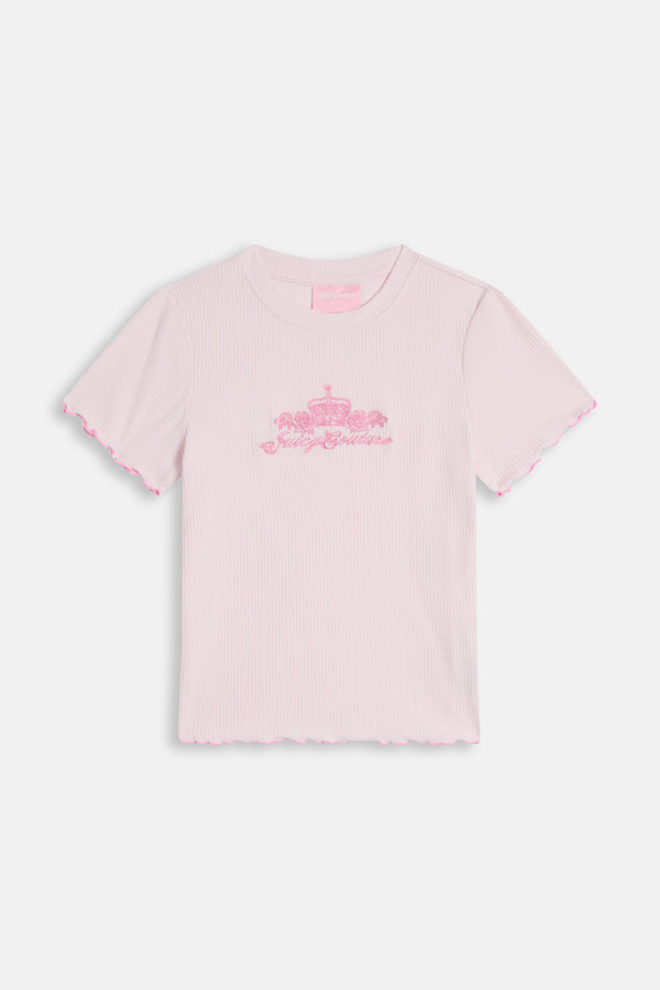 Displays the Cherry Blossom 'Juicy' branded Rose Rib Pyjama Set
