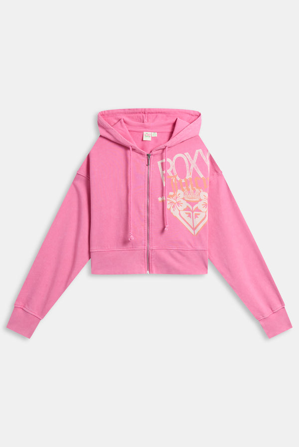 Displays the Pink Azalea Roxy & juicy Couture boxy hoodie 