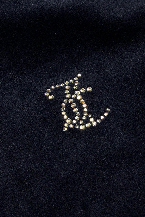 'SAGITTARIUS' NIGHT SKY DIAMANTÉ VELOUR ZIP-THROUGH HOODIE