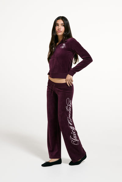 Winetasting Cotton Velour Ultra Lowrise Straight Leg Trackpant