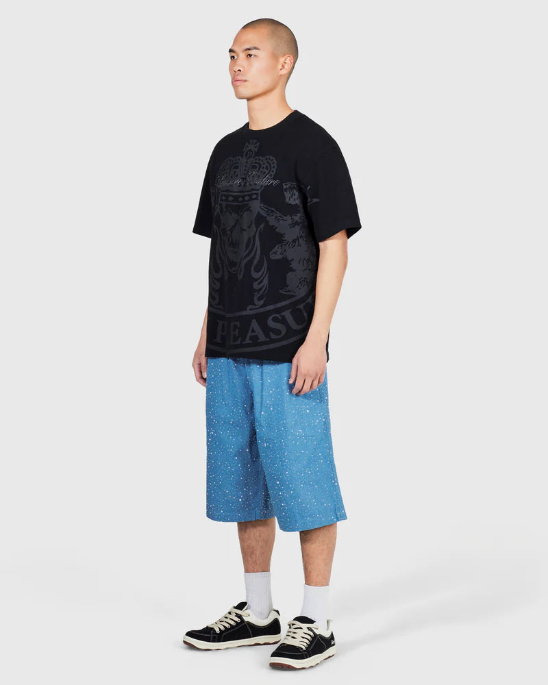 'Juicy by PLEASURES' BLACK TONAL PRINT T-SHIRT