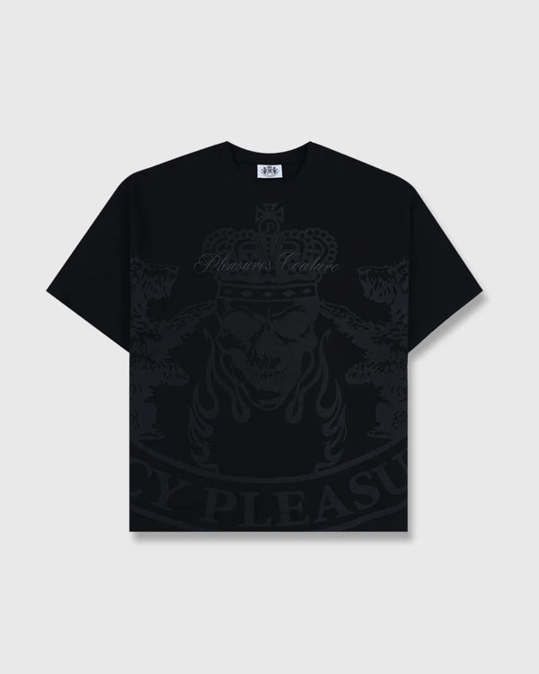 'Juicy by PLEASURES' BLACK TONAL PRINT T-SHIRT