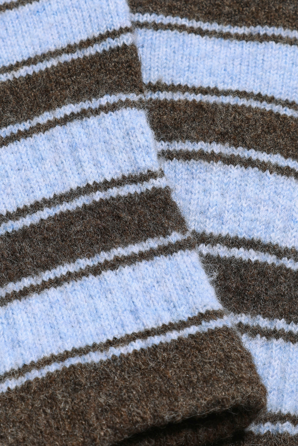 Displays the Java Stripe 'Juicy' branded Fingerless Mittens featuring the close up on the details