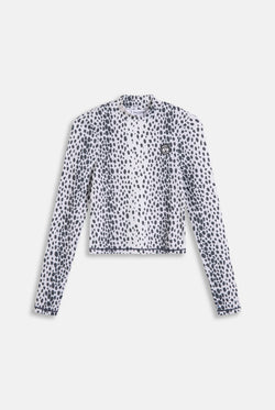 Displays the Ski Snow Leopard print 'Juicy' branded long sleeve top 