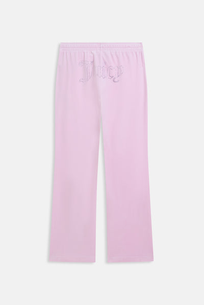CHERRY BLOSSOM VELOUR OUTLINE DIAMANTÉ TRACKSUIT BOTTOM