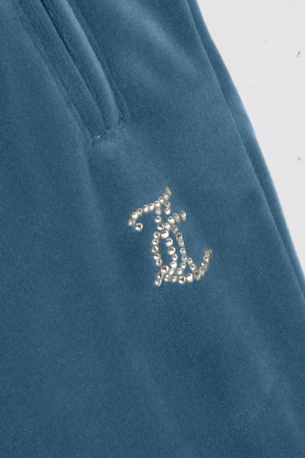 BLUESTONE VELOUR DIAMANTÉ TRACKSUIT BOTTOM