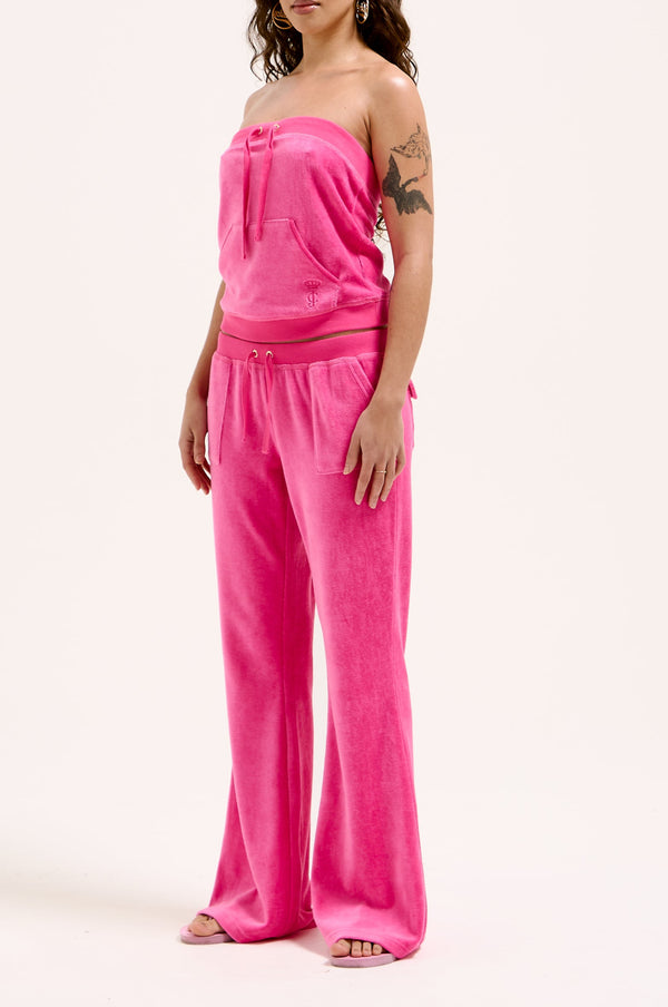 NOSTALGIA PINK BAMBOO VELOUR HERITAGE TUBE TOP
