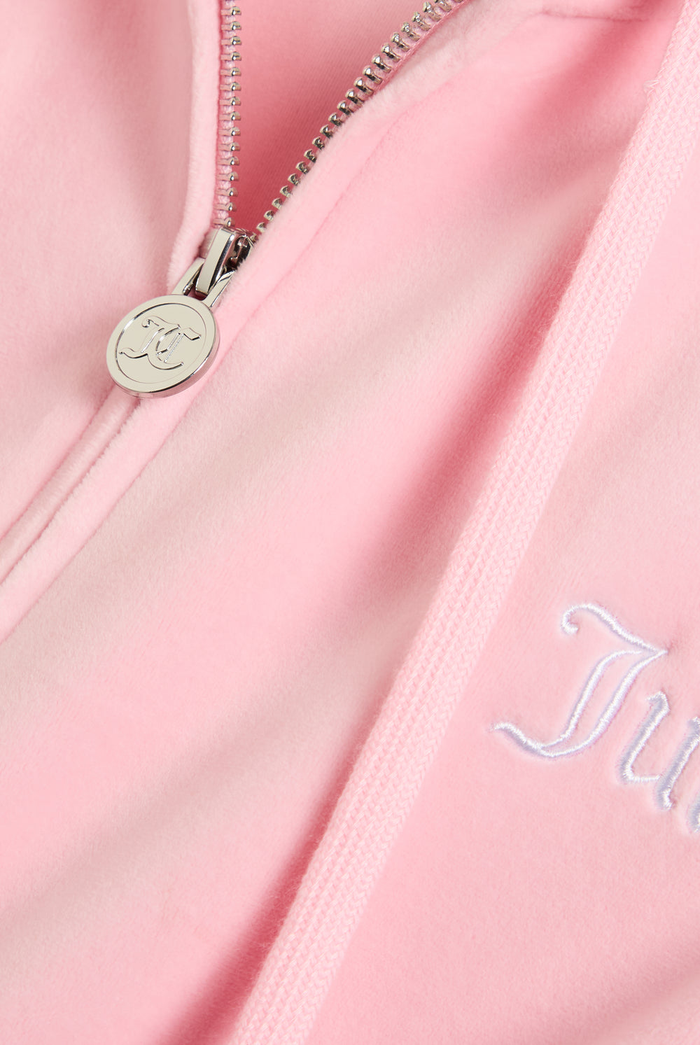 JUICY PINK RECYCLED CLASSIC VELOUR CROP HOODIE
