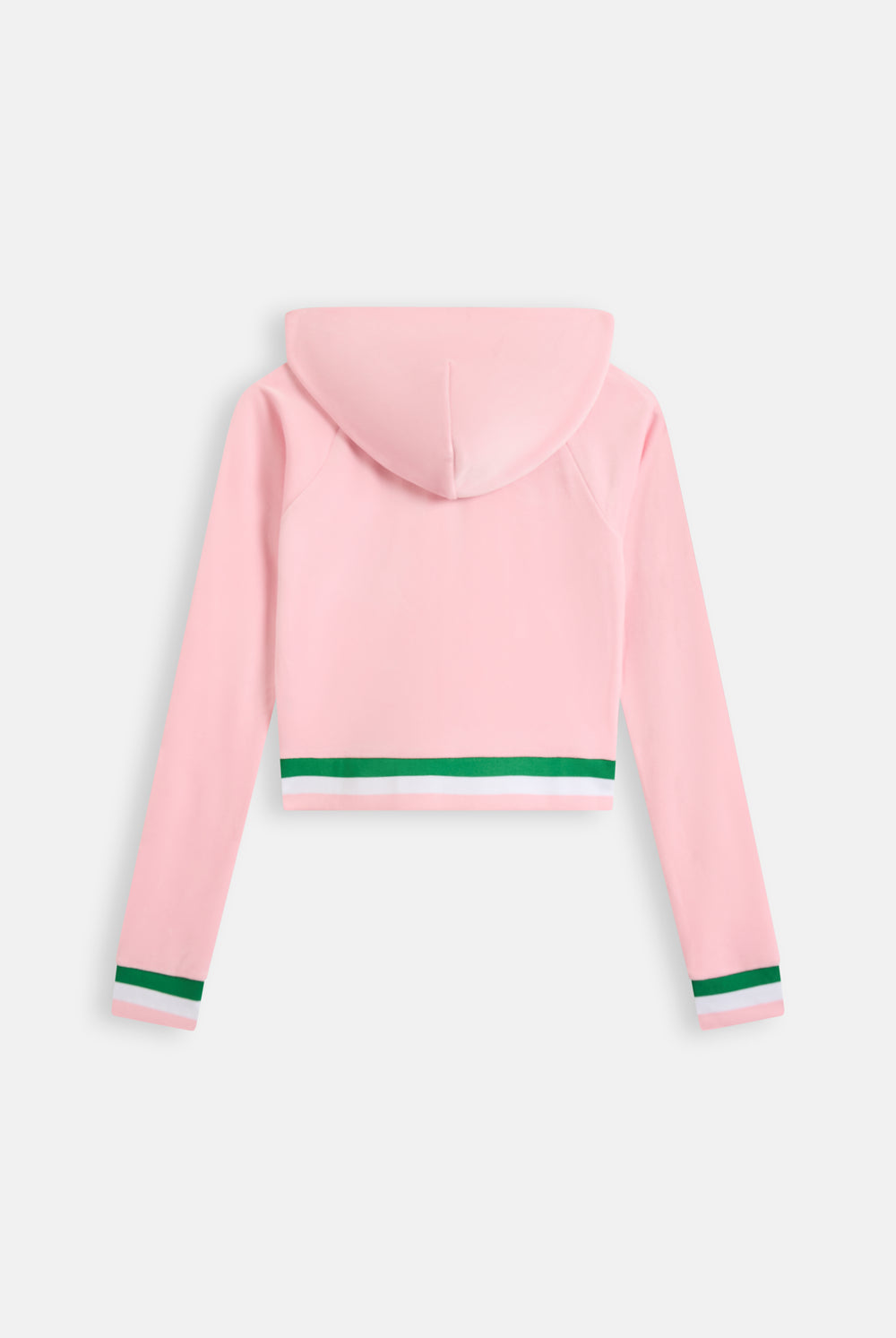 JUICY PINK RECYCLED CLASSIC VELOUR CROP HOODIE