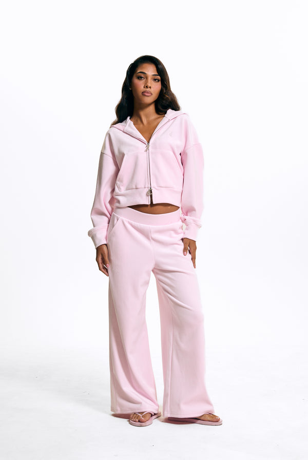 Cherry Blossom Velour Bonded Tracksuit Bottom