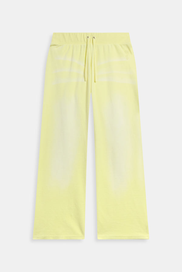 Displays the Yellow pear washed 'Juicy' branded OG straight track pant 