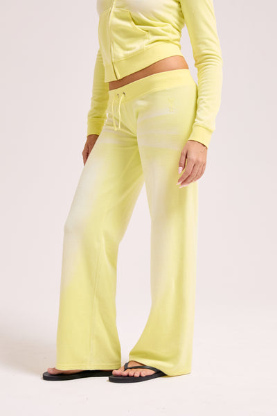 YELLOW PEAR COTTON VELOUR WASHED OG STRAIGHT TRACKPANT