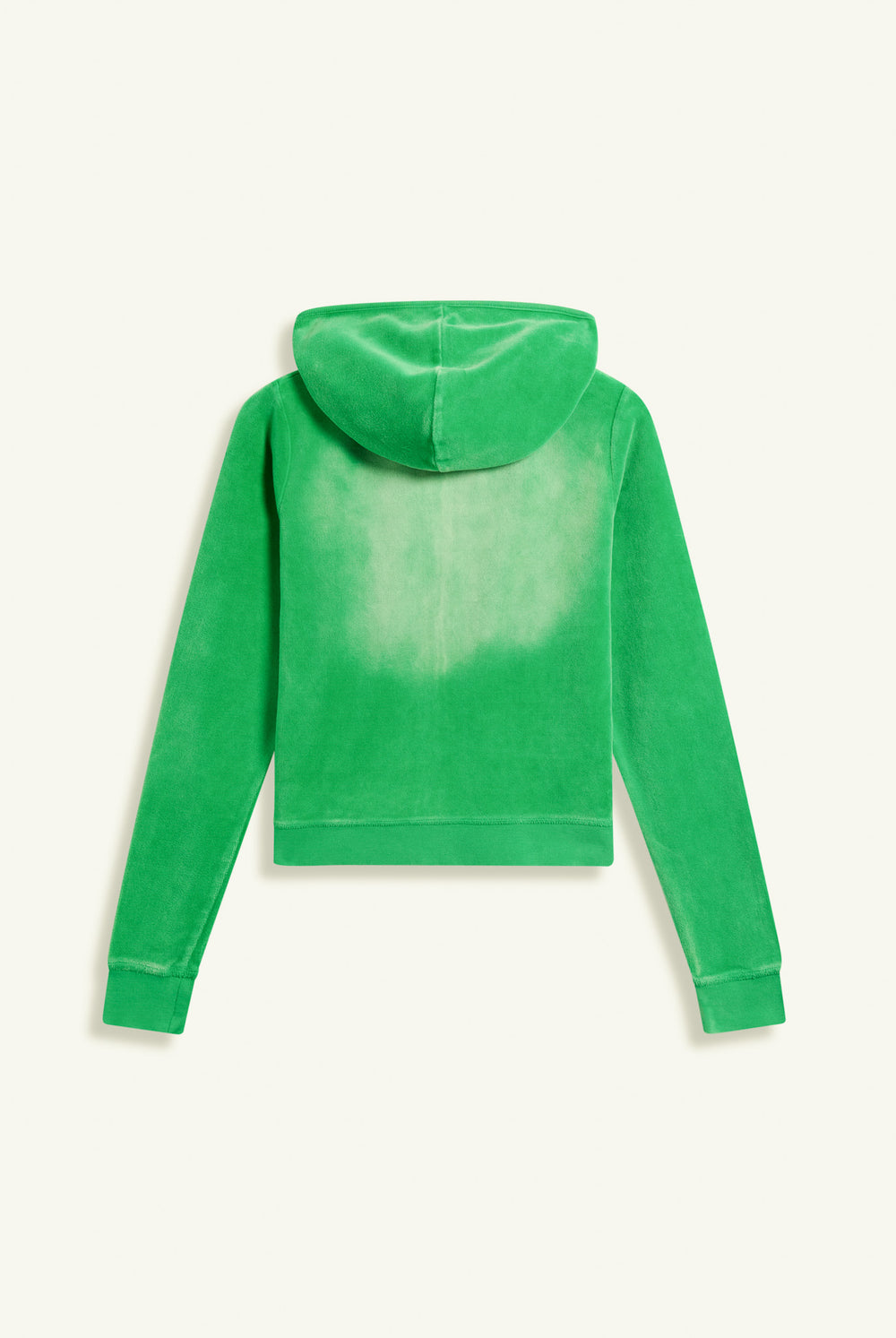 Displays the Jolly Green washed 'juicy' branded cotton velour fitted hoodie 